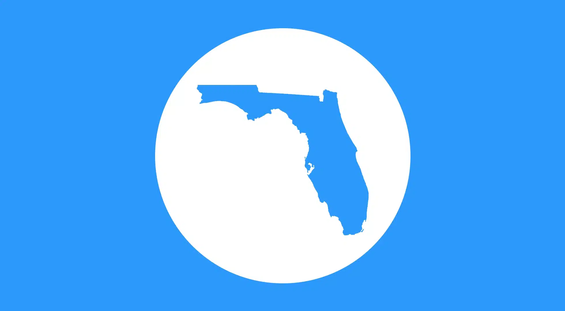 Blue silhouette of Florida representing Florida Bartending License training and Responsible Vendor Program certification.