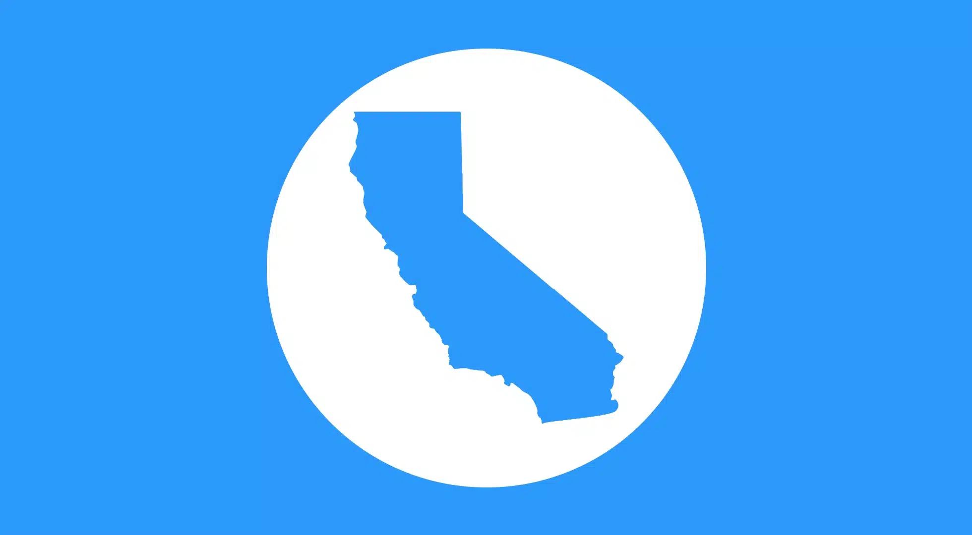 Blue silhouette of California representing California Bartending License training and RBS certification.
