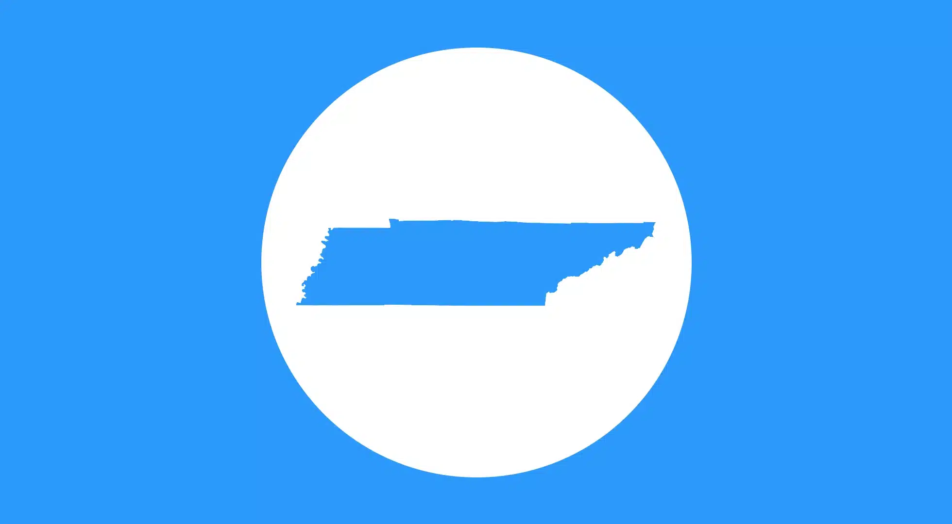 Blue silhouette of Tennessee representing Tennessee Bartending License training and certification.