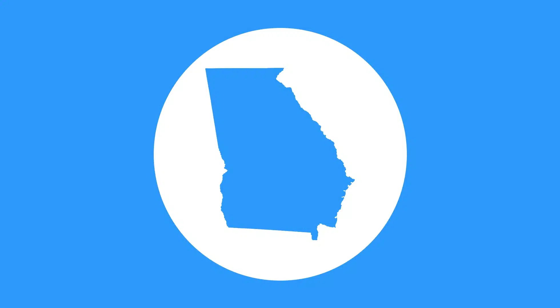 Blue silhouette of Georgia representing Georgia Bartending License training and certification.