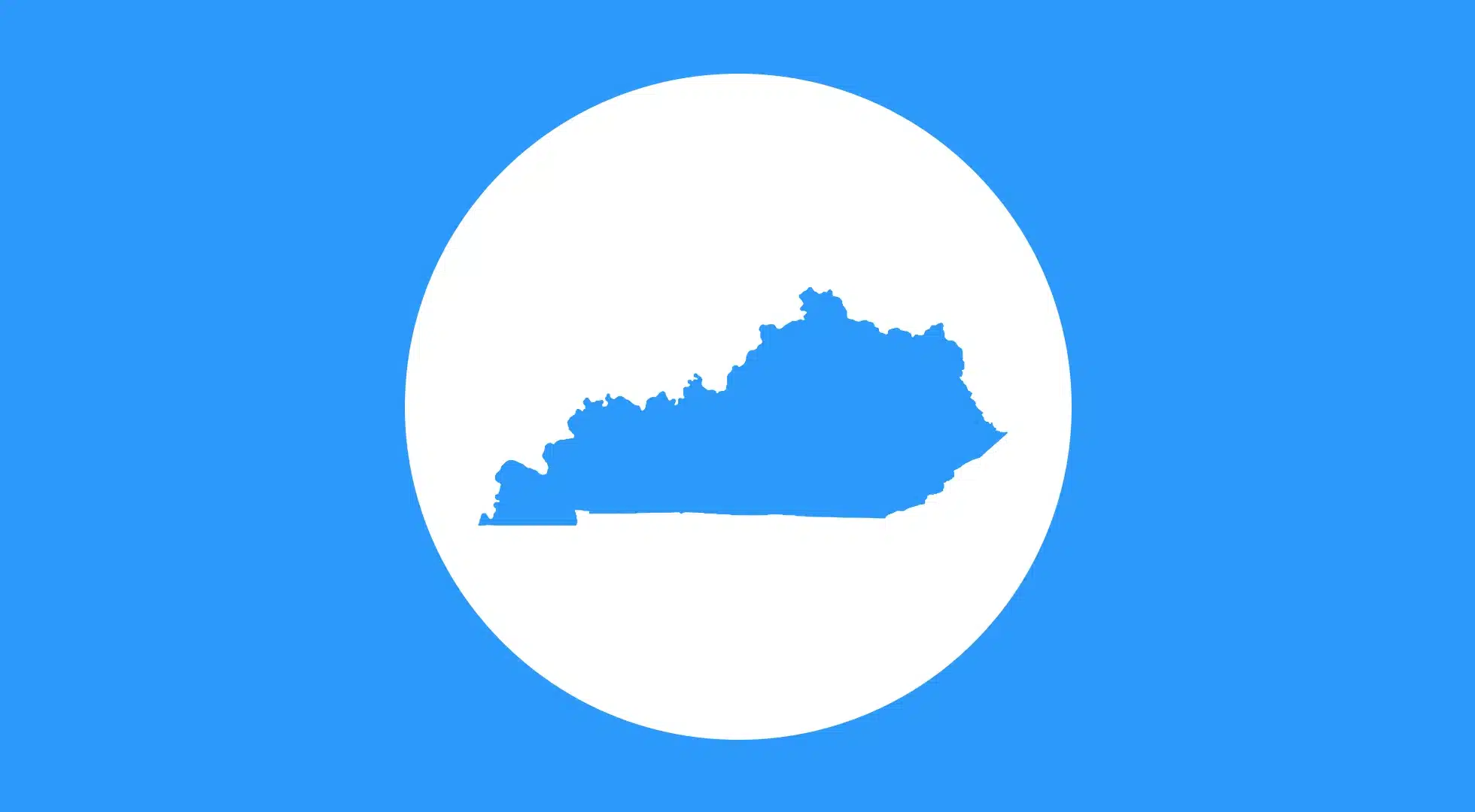 Blue silhouette of Kentucky representing Kentucky Bartending License training and certification.