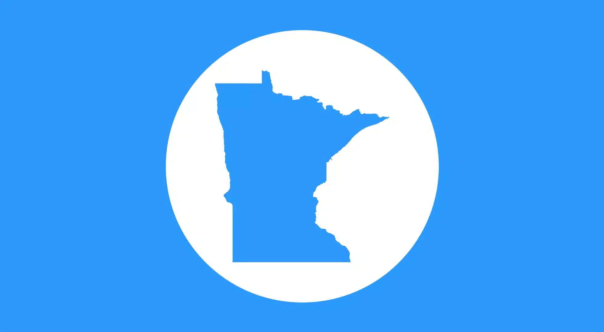 Blue silhouette of Minnesota representing Minnesota Bartending License training and certification.
