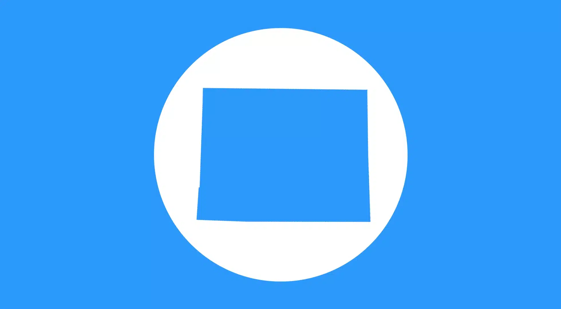 Silhouette of Wyoming on a blue and white background, representing Wyoming Bartending License