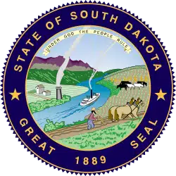 South Dakota state seal representing official regulations related to South Dakota bartending license and alcohol server training