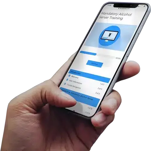 Iowa Bartending License course on mobile device